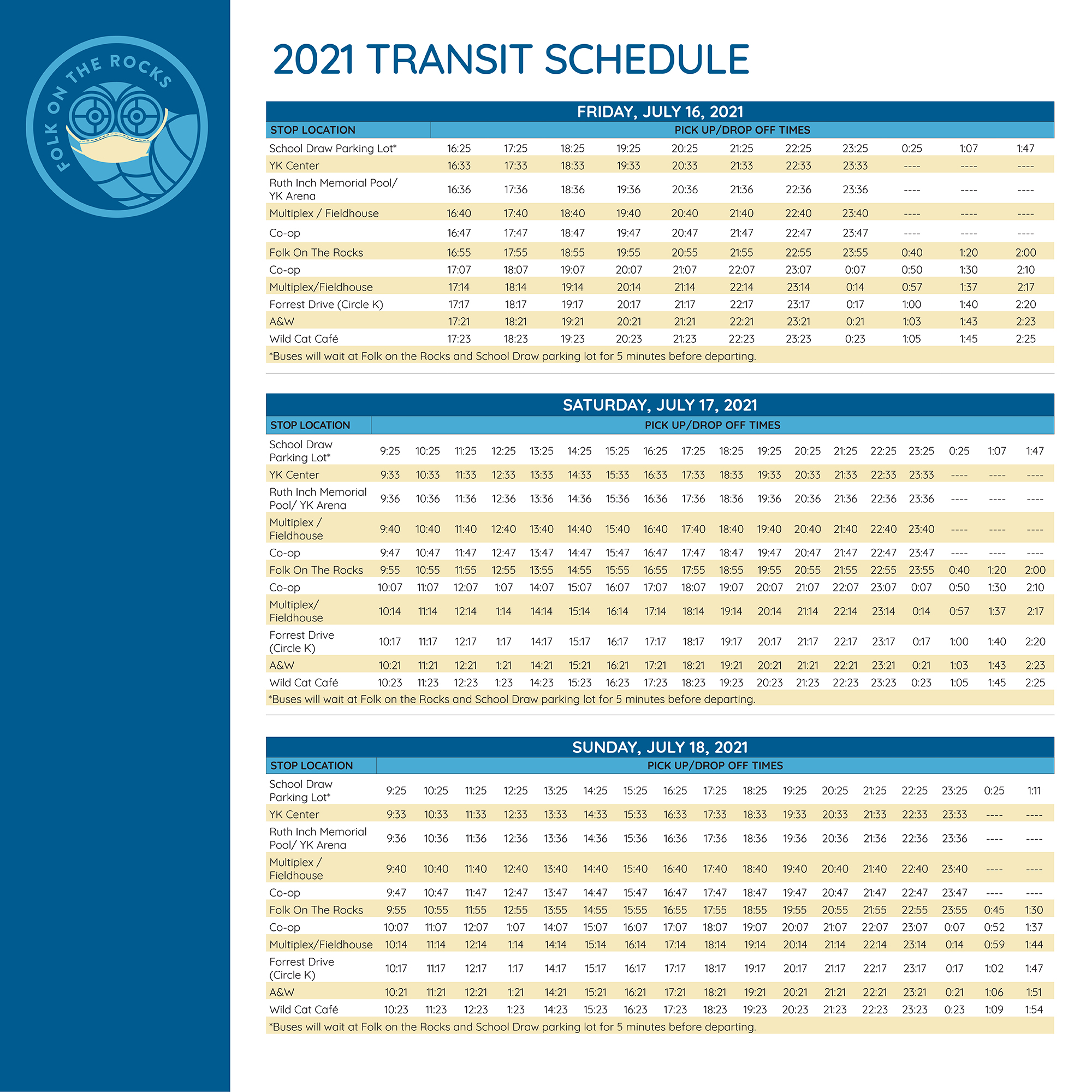 2021 Transit Schedule